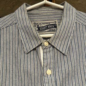 Schott NYC Striped Cotton Shirt - Men's Medium